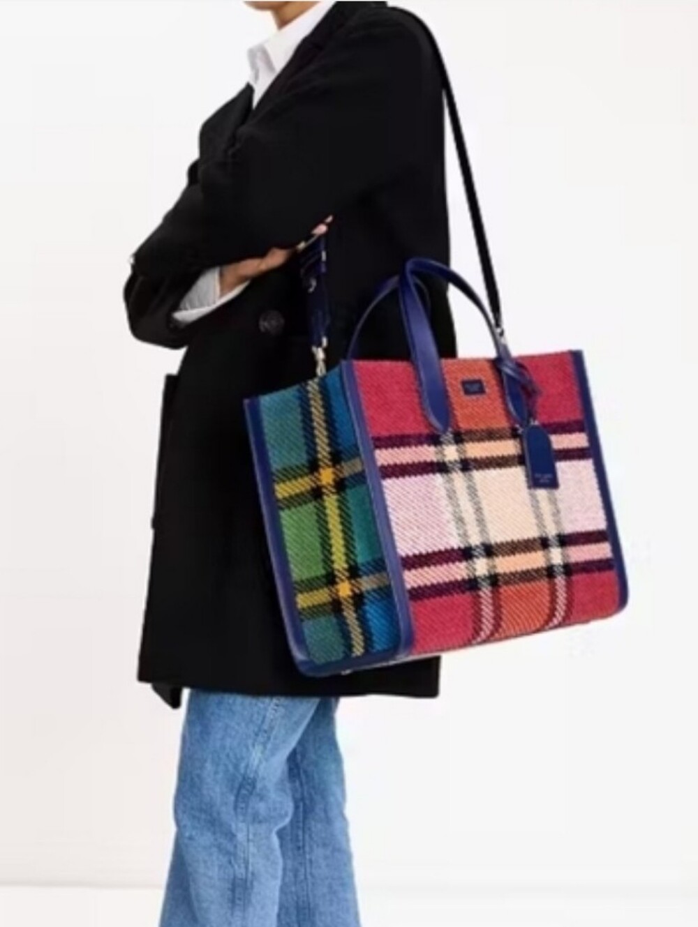 Kate Spade Manhattan Grand Plaid Tweed Large Tote - Picture 3 of 6